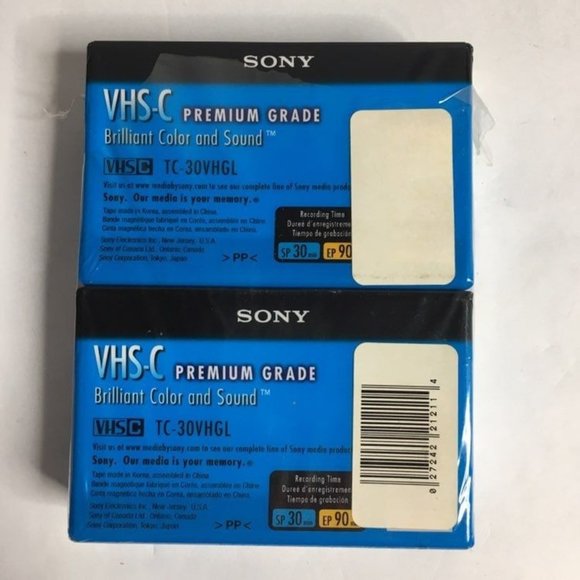 NEW Sealed 2 VHS-C Videocassette Tapes SONY 30 Min. - Picture 3 of 7